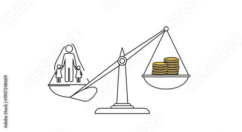 3d illustration of gold scales of justice balancing a house and dollar currency to symbolise the law and finance comparison concept