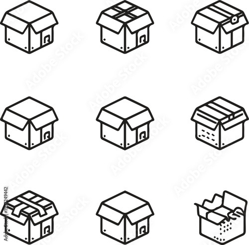 A clean set of 3D house and home icons representing residential and real estate concepts