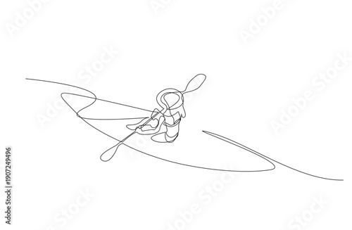 woman girl boat ski water sport calm holiday travel lifestyle one line art vector