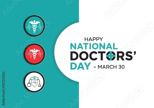 Happy national doctors day march 30 greeting card design
