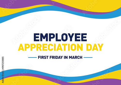 Employee appreciation day first friday in march greeting card design