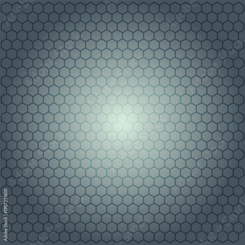 Gray metallic honeycomb pattern with light leak effect, for background or texture overlay, vector