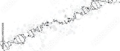 Futuristic spiral background, DNA strands, connected neural web