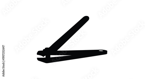 Black silhouette of a nail clipper on a white background