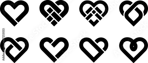 Heart Icon Set – Anatomical and Love Heart Symbol Collection