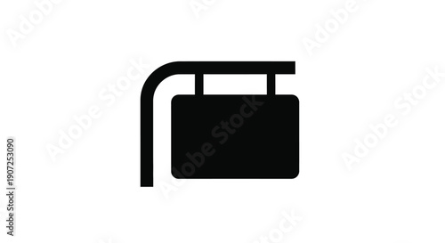 Simple black silhouette of a gas pump nozzle and tank