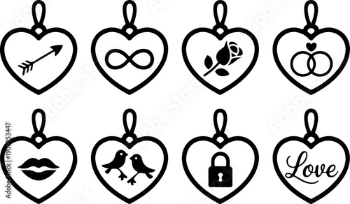 Heart Icon Set – Anatomical and Love Heart Symbol Collection