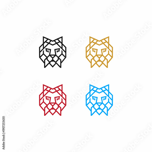 head lion vector graphic outl...