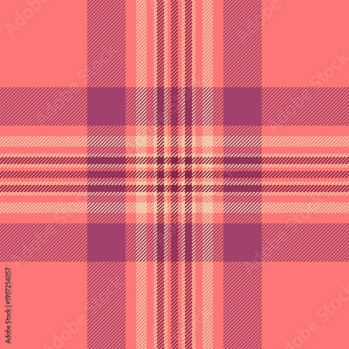 Diwali textile plaid check, purity background fabric seamless. Online texture vector tartan pattern in red and pink colors.