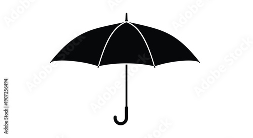 Simple black silhouette of a handheld electric flashlight on a white background