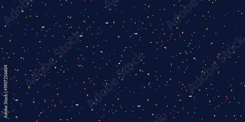 Festive confetti background with small sprayed colourful particles. Irregular vector spots and dots texture