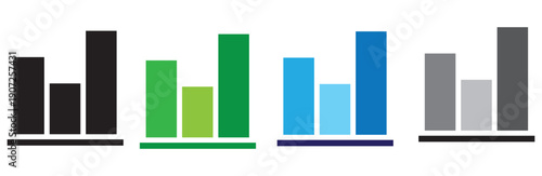 3D bar chart growth comparison with colorful columns on white background for business analytics