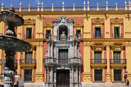 Obraz na płótnie Bishop palace (Palace Episcopal) at the Plaza of the Bishop in Malaga, Spain