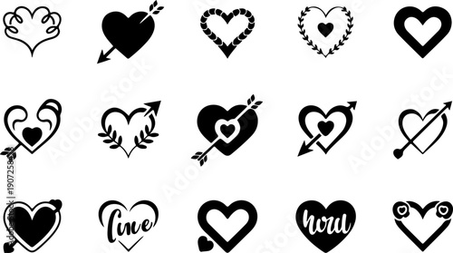 Heart Silhouette Mega Bundle – Romantic Love Vector Collection