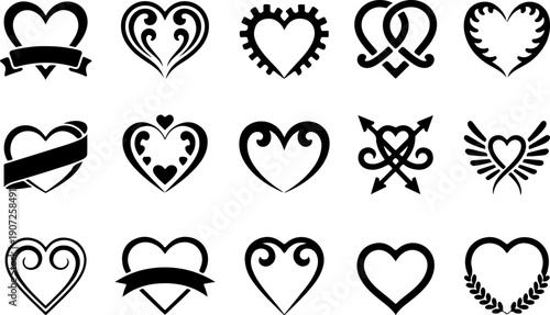 Heart Silhouette Mega Bundle – Romantic Love Vector Collection