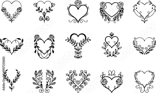 Heart Silhouette Mega Bundle – Romantic Love Vector Collection