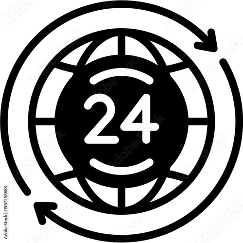24 hours world icon