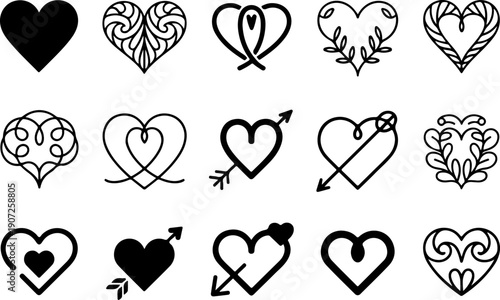 Heart Silhouette Mega Bundle – Romantic Love Vector Collection