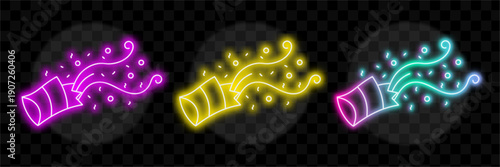 Neon Musical Notes Set, Vibrant Glowing Melodies And Rhythms For Modern Design