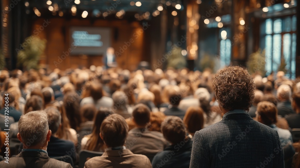 Obraz premium Corporate recognition event celebrating career growth and professional development in a dynamic business environment