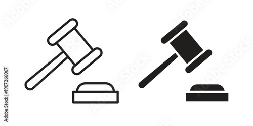 Auction icon. Outline and flat icons collection. EPS10