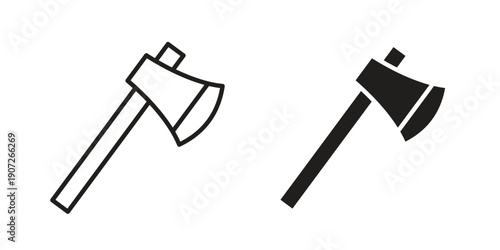 Axe icon. Outline and flat icons collection. EPS10