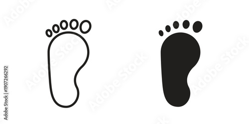 Baby footprint icon. Outline and flat icons collection. EPS10