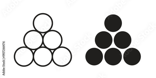 Ball pile icon. Outline and flat icons collection. EPS10