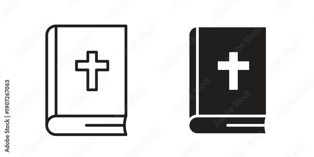 Obraz premium Bible icon. Outline and flat icons collection. EPS10