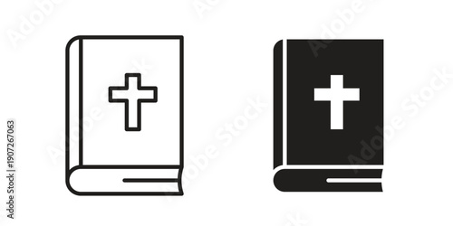 Bible icon. Outline and flat icons collection. EPS10