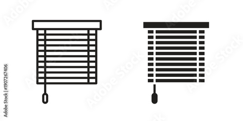Blinds icon. Outline and flat icons collection. EPS10