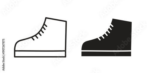 Boot icon. Outline and flat icons collection. EPS10