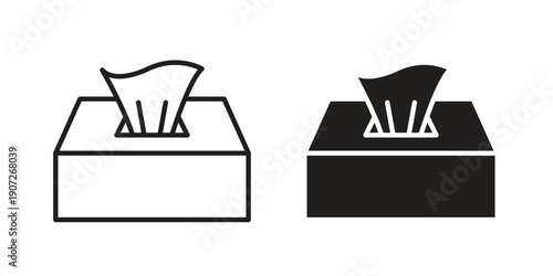 Box tissue icon. Outline and flat icons collection. EPS10