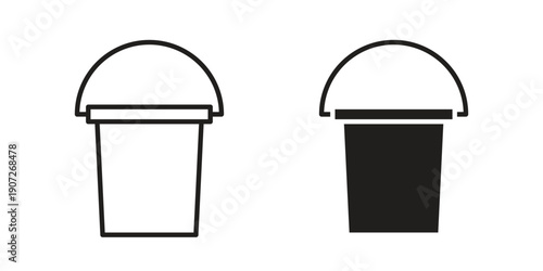 Bucket icon. Outline and flat icons collection. EPS10