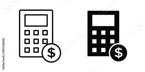 Budget icon. Outline and flat icons collection. EPS10