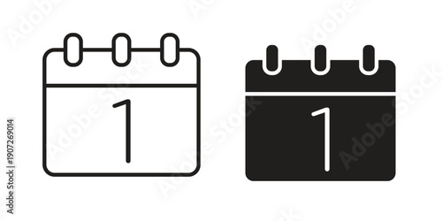 Calendar day icon. Outline and flat icons collection. EPS10