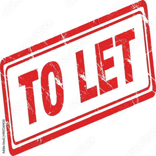 A bold red to let sign indicating property or space availability for renting or leasing. Vector