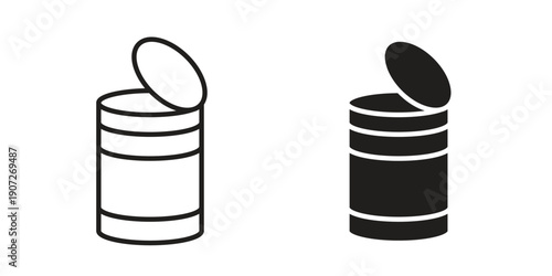 Canned food icon. Outline and flat icons collection. EPS10