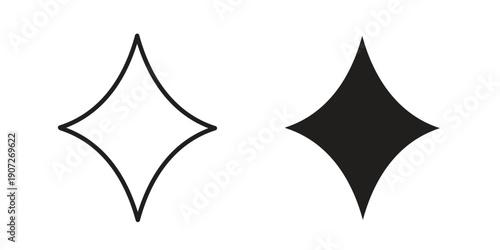 Card-diamond icon. Outline and flat icons collection. EPS10