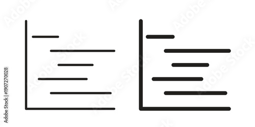 Chart gantt icon. Outline and flat icons collection. EPS10