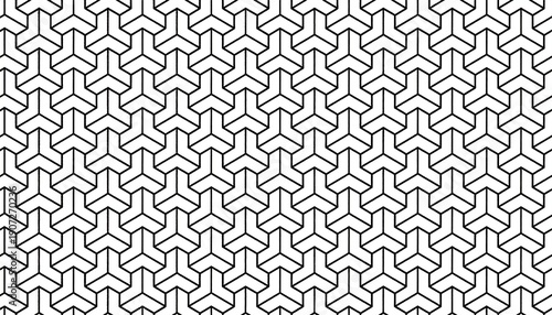 Geometric tessellation with interlocking Y-shaped figures