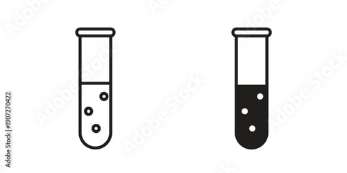 Chemical Tube icon. Outline and flat icons collection. EPS10