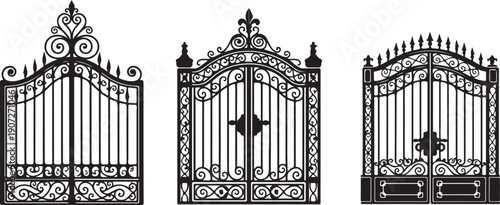 Black wrought iron gates with ornate gates black gates 4 ironwork gate decorative gates