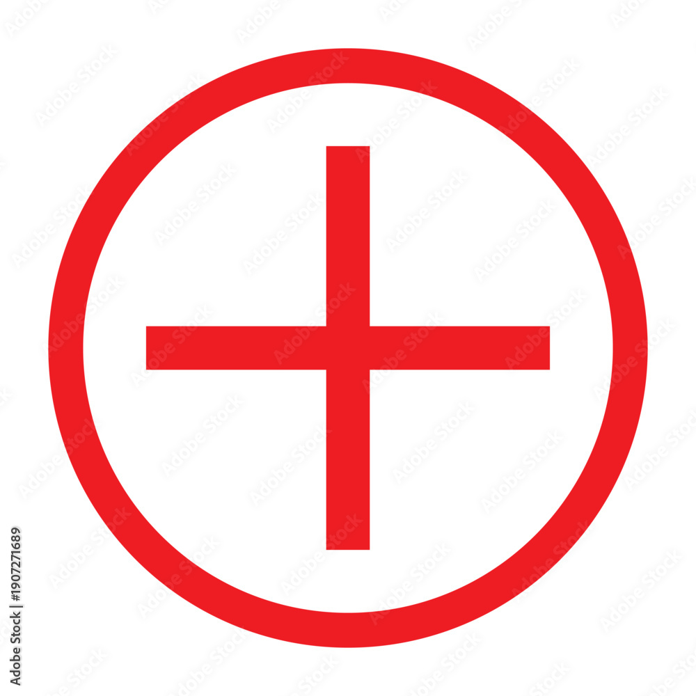 Fototapeta premium Plus and minus icon set with outline and solid circle symbols on transparent background