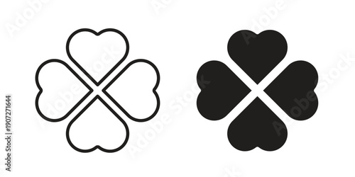 Clover icon. Outline and flat icons collection. EPS10
