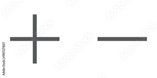 Plus, minus, multiply, divide, and equal sign icon design set, showcasing clean mathematical symbol icons for arithmetic, education, calculators, and digital interface design.