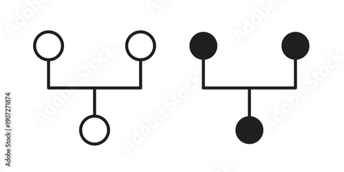 Code Fork icon. Outline and flat icons collection. EPS10