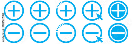 Plus and minus sign addition subtraction math icon