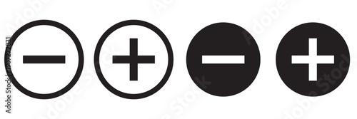 Plus and minus sign addition subtraction math icon