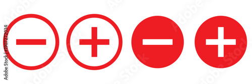 Plus and minus sign addition subtraction math icon